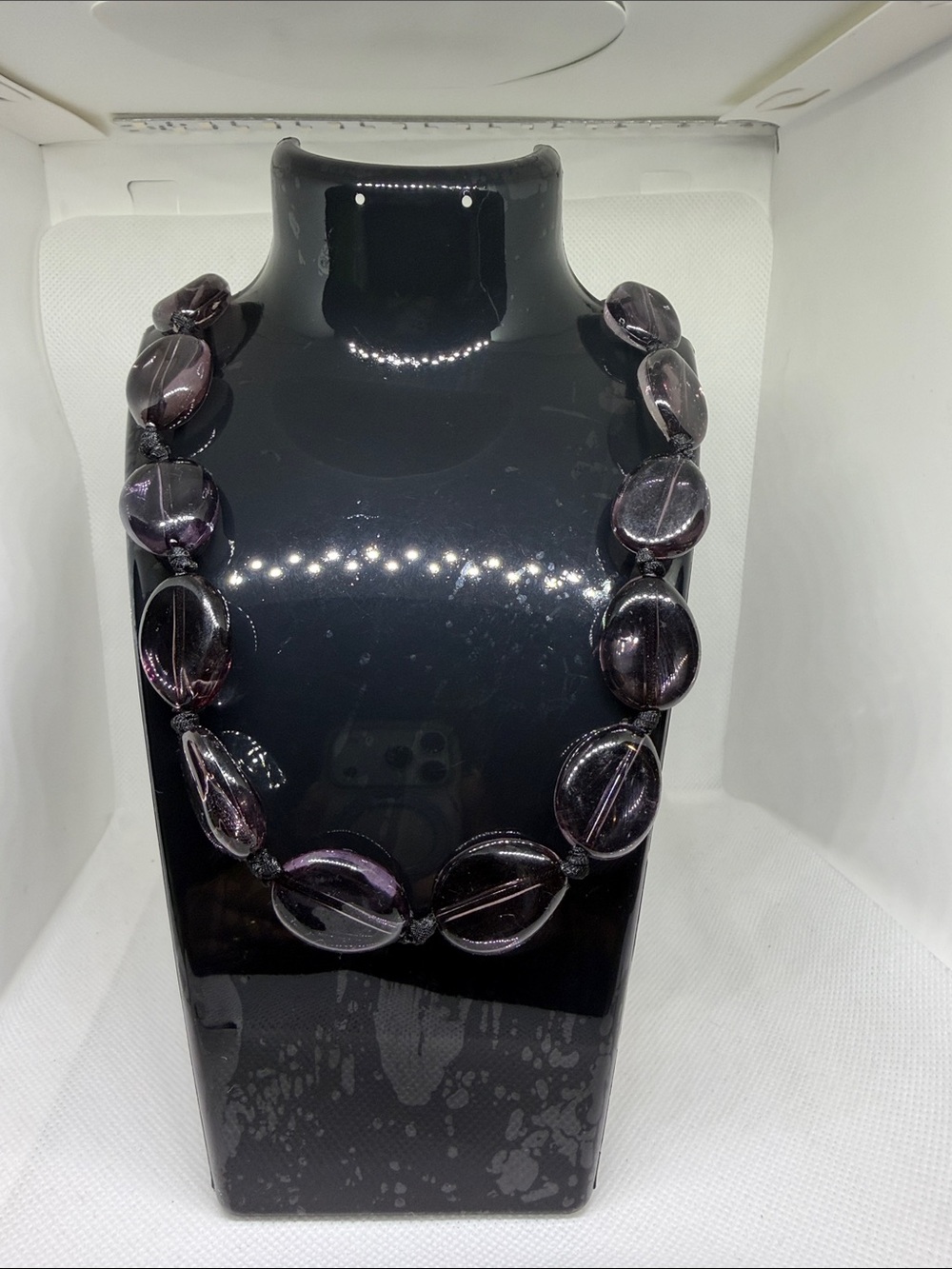 Handcrafted Deep Purple Bead Necklace